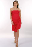 DORİDORCA Straplez Drape Krep Kumaş Mini Abiye Elbise 2246011