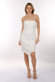 DORİDORCA Straplez Drape Krep Kumaş Mini Abiye Elbise 2246011