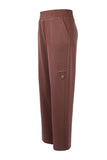 Button Detail Wide Leg Trousers On