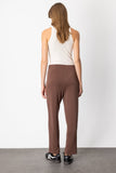 Button Detail Wide Leg Trousers On