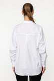 Ekol Oversize Gömlek Yaka Uzun Kollu Minimalist Kadın Bluz - Günlük & Şık