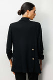 Ekol Jacket with Gathered Sleeves and Decorative Buttons