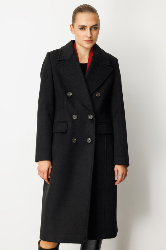Ekol Double-Breasted Coat with Flap Pockets