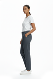 Ekol Minimalist Women's Trousers - High Waist Slim Fit Midi