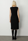 Ekol Minimalist Midi Elbise - Kolsuz V Yaka Günlük & İş Elbisesi