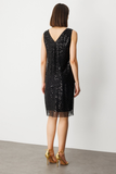 Ekol V-Neck Sleeveless Midi Sequin Blouse - Everyday & Special Occasions