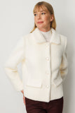 Ekol Plush Coat with Patch Pockets