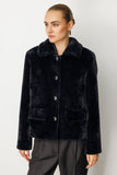 Ekol Plush Coat with Patch Pockets
