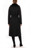 Ekol Fur-Trimmed Collar Belted Coat