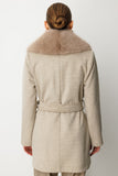 Ekol Fur-Trimmed Collar Coat with Patch Pockets