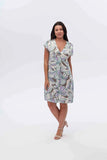 Canel V-Neck Short Sleeve Midi Floral Print Dress - Chic for Everyday Use