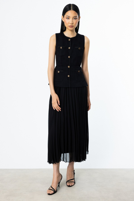 Ekol Beaded Six-Pleated Dress