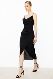 Ekol Strappy V-Neck Evening Dress