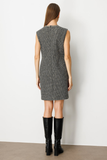 Ekol Chain Detail Midi Tweed Dress