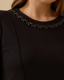 Plus size Gala-Xi dress with bejeweled collar detail