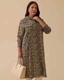 Plus size patterned dress with pocket details Gala-Xi