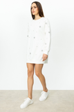 On Minimalist Stone Detail Long Sleeve Mini Dress - Everyday Chic