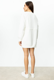 On Minimalist Stone Detail Long Sleeve Mini Dress - Everyday Chic