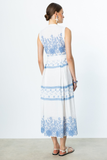 Ekol Sleeveless Midi Embroidered Dress - Minimalist Vintage Style