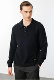 Men's Polo Collar Basic Wool Sweater Pattern