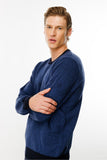 Men's Crew Neck Wool Sweater with Diamond Pattern on the Chest