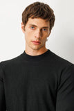 Men's Half Turtleneck Knit Sweater with Diamond Pattern on the Front