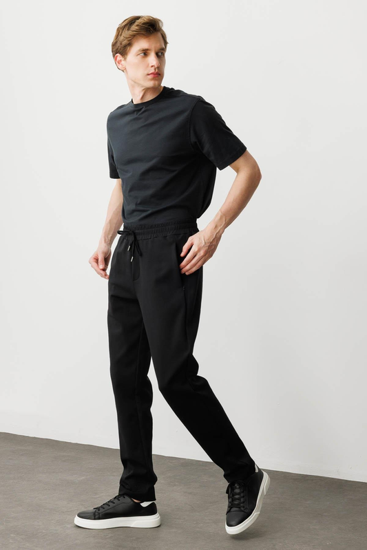 Erkek Cep Yanı Kumaş Eşofman Altı Desen