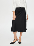 Crepe Satin Skirt with Elastic Waistband by Faik Sönmez