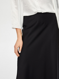 Crepe Satin Skirt with Elastic Waistband by Faik Sönmez