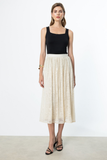 Patterned Tulle Skirt with Elastic Waist