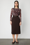 Belted Midi Length Knitwear Skirt On