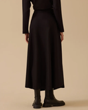 basic flared long skirt Scl