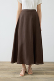Tailor Shop Minimalist Midi Linen Skirt - High Waist - Casual & Chic