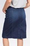 Plus Size Midi Length Denim Skirt by Tolga Saraçoğlu