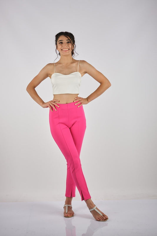 Explosion Minimalist Crop Pantolon - Yüksek Bel Dar Kesim Günlük