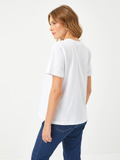 Faik Sönmez Minimalist V Yaka Kısa Kol Kadın T-Shirt - Günlük Şıklık