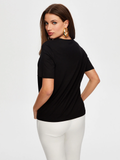 Faik Sönmez Minimalist V Yaka Oversize Tişört - Kısa Kol