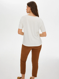Faik Sönmez Minimalist V Yaka Oversize Tişört - Kısa Kol