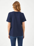 Faik Sönmez Minimalist V Yaka Kısa Kol Kadın T-Shirt - Günlük Şıklık