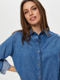 Faik Sönmez Oversize Denim Shirt - Long Sleeve Minimalist Style for Women