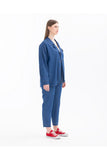 Gala-xi Büyük Beden Ceket Yaka ÇıtÇıtlı Cepli Denim Kumaş Kadın Ceket 14242107501018