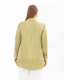 Gala-xi büyük beden boncuk i̇şlemeli uzun kol gömlek