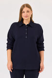 Gala-xi Kadın Büyük Beden Polo Yaka Sweatshirt 10002422314002
