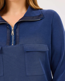 Gala-xi Kadın Büyük Beden Dik Yaka Fermuarlı Sweatshirt 10002422314009