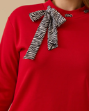 büyük beden fular yakalı sweatshirt10002522314010