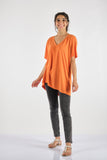 Garmenty Oversize V Yaka Midi T-Shirt - Günlük Şıklık