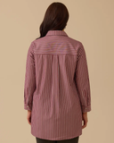 Büyük Beden Çizgili Gömlek Gala-Xi