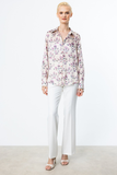 On Minimalist Floral Pattern Women's Shirt - Long Sleeve - Regular Fit