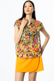 Ten Decorative Flap Pocket Chiffon Blouse