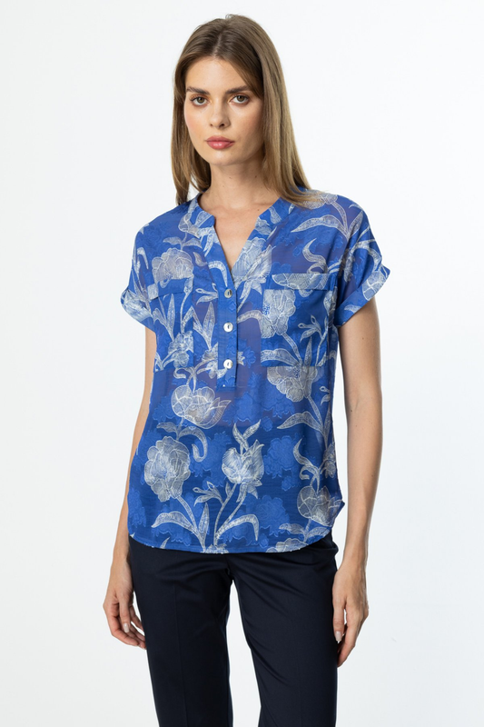 Ten Mandarin Collar Patterned Shirts